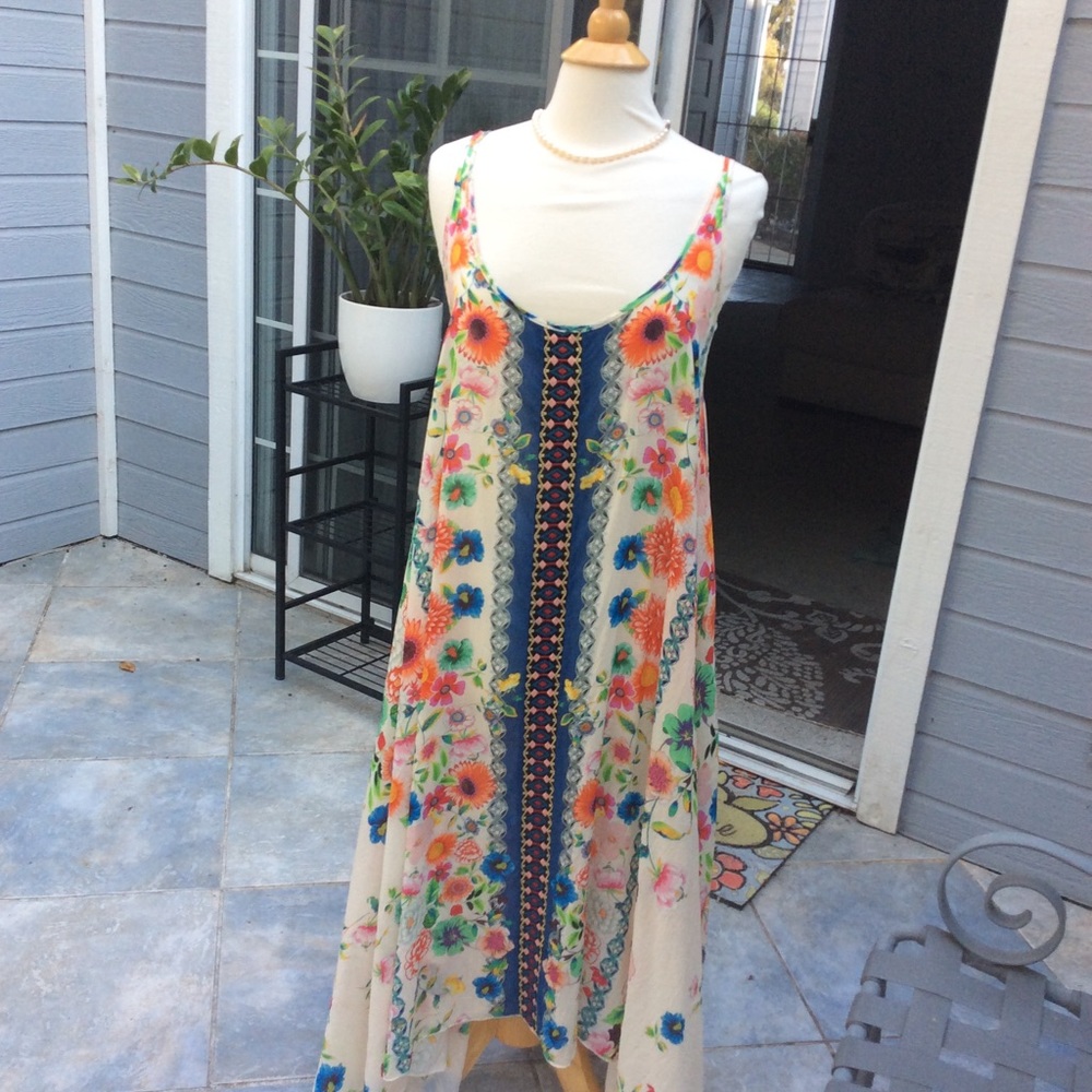 JOHNNY WAS MAXI DRESS WITH SLIP